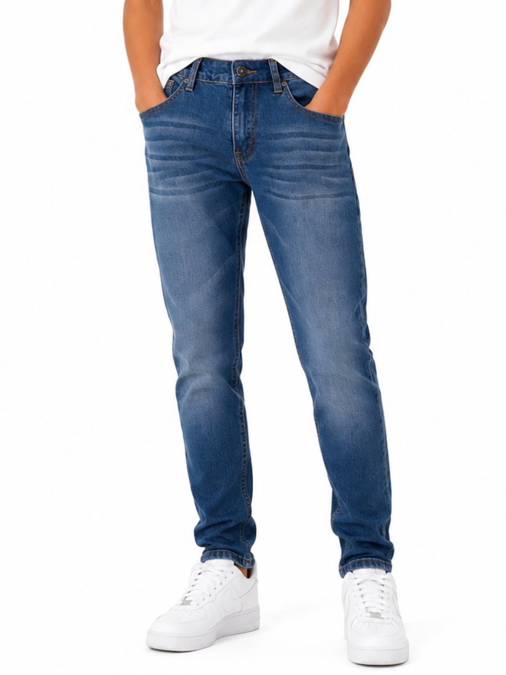 Ring of Fire Men’s Slim Fit Stretch Jeans W31 L30 Medium Wash Blue Denim